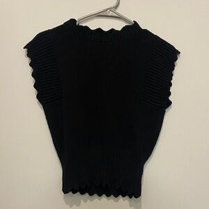 Black Sleeveless Knit Top